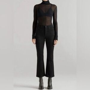 NWT EDWIN Black Cassia Mini Boot Mid Rise Cropped Bootcut Jeans - Size 24